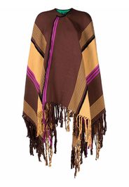 colville fringed striped cape - Brown