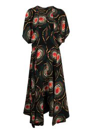 colville swirl-print silk dress - Black