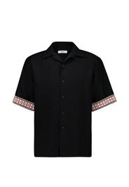 COMMAS braided camp-collar shirt - Black