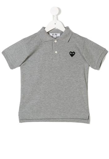 Slim Fit Man Pique Polo Play Kids heart polo shirt - Grey