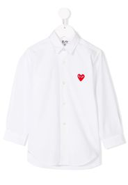 Comme Des Garçons Play Kids heart embroidered shirt - White
