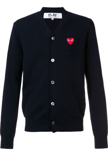 Comme Des Garçons Play embroidered heart cardigan - Blue