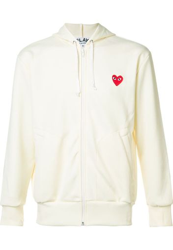 Comme Des Garçons Play embroidered zipped hoodie - White