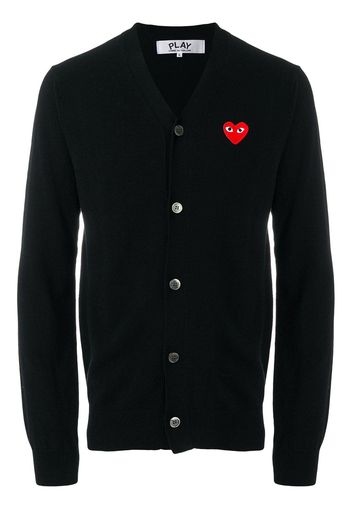 Comme Des Garçons Play Embroidered heart cardigan - Black