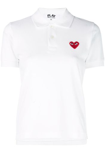 Comme Des Garçons Play logo heart polo shirt - White