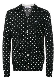 Comme Des Garçons Play polka dot heart logo cardigan - Black