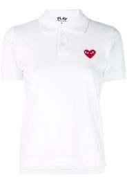 Comme Des Garçons Play logo heart polo shirt - White