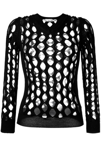 Comme Des Garçons Pre-Owned 2004 whale net knitted top - Black