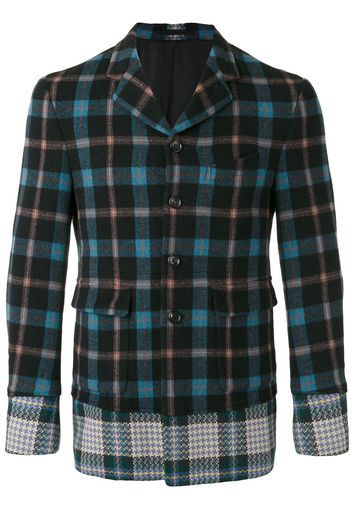 Comme Des Garçons Pre-Owned checked contrast hem blazer - Black