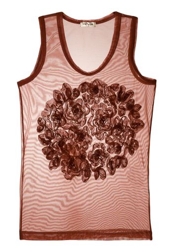 Comme Des Garçons Pre-Owned appliquée sheer tank - Brown