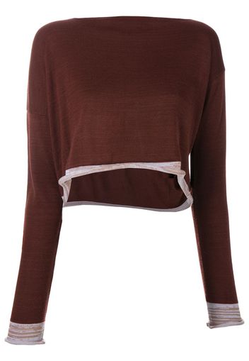 Comme Des Garçons Pre-Owned 1991 asymmetric knitted blouse - Brown