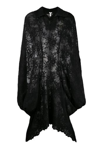 Comme Des Garçons Pre-Owned lace appiqué sheer cloak - Black