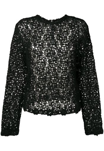 Comme Des Garçons Pre-Owned crochet long sleeved blouse - Black