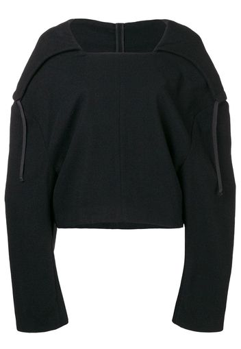 Comme Des Garçons Pre-Owned 1996 hooded cropped jumper - Black