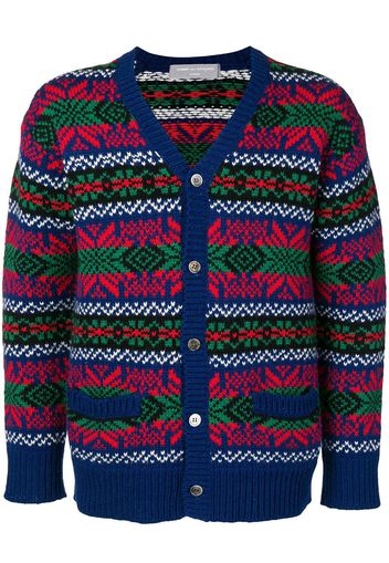 Comme Des Garçons Pre-Owned intarsia buttoned cardigan - Blue