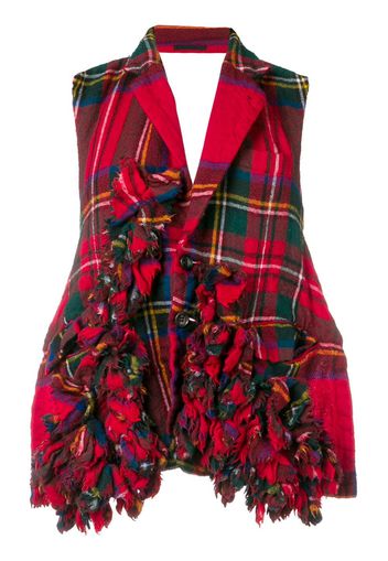 Comme Des Garçons Pre-Owned 2000's tartan open back top - Red