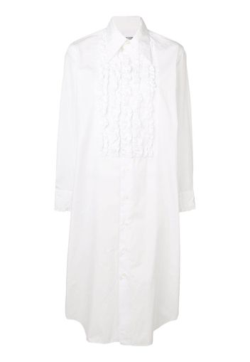 Comme Des Garçons Pre-Owned 1999's ruffled bib shirt dress - White