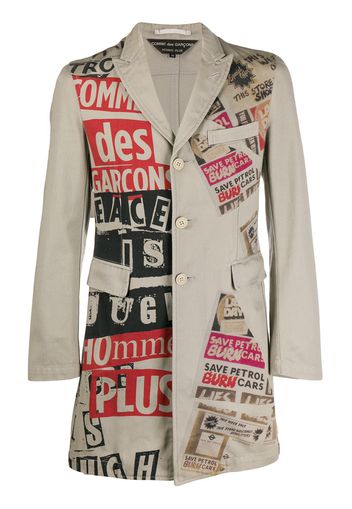 Comme Des Garçons Pre-Owned 2008 collage print notched coat - Neutrals