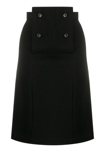 1988 double-buttoned flap straight-fit skirt