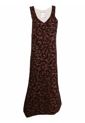 Comme Des Garçons Pre-Owned 1996 foliage-print velvet dress - Brown