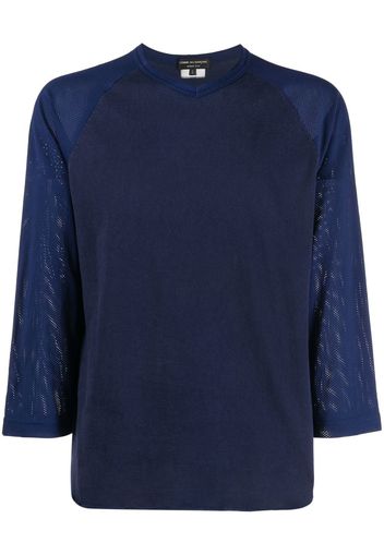 Comme Des Garçons Pre-Owned 1990s mesh sleeves T-shirt - Blue
