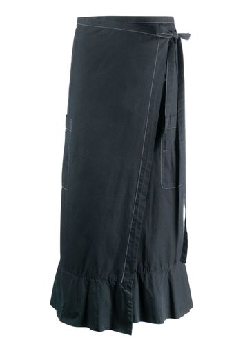 Comme Des Garçons Pre-Owned 2000s high-waisted wrap midi skirt - Blue