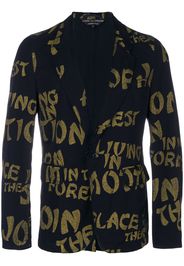 Comme Des Garçons Pre-Owned typographic blazer - Blue