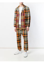 Comme Des Garçons Pre-Owned plaid two-piece distressed suit - Yellow