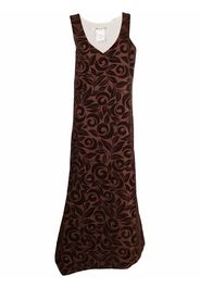 Comme Des Garçons Pre-Owned 1996 foliage-print velvet dress - Brown