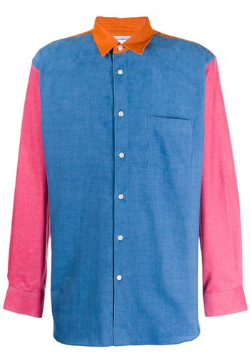 Comme Des Garçons Shirt Cord coulour-block shirt - Blue