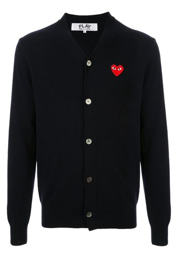 embroidered logo cardigan