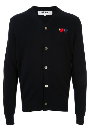 embroidered logo cardigan