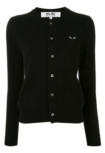 logo embroidered buttoned cardigan