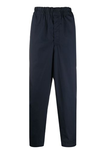 elastic-waistband tapered trousers