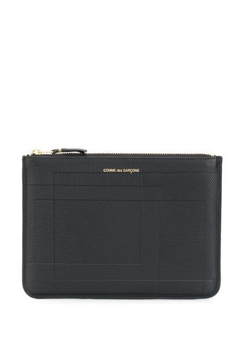 logo zipped clutch bag