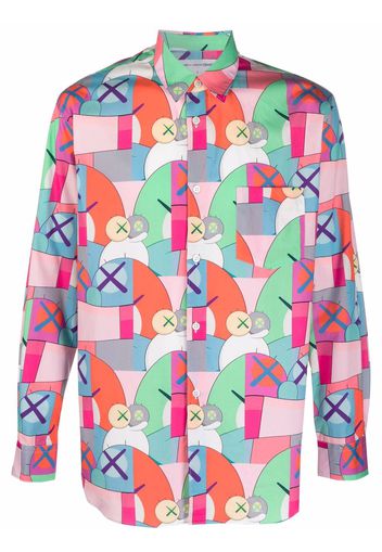 Comme Des Garçons Shirt graphic-print cotton shirt - Pink