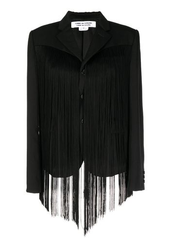 Comme Des Garçons Comme Des Garçons fringed-detail wool blazer - Black