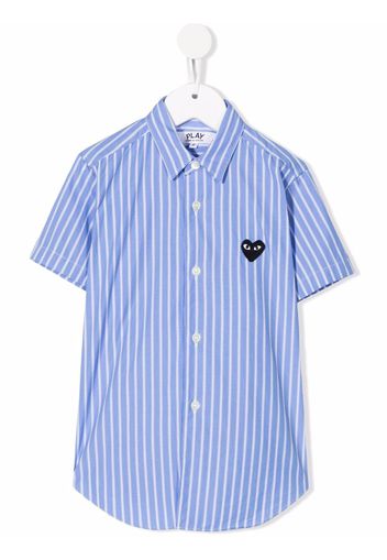 Comme Des Garçons Play Kids striped cotton shirt - Blue