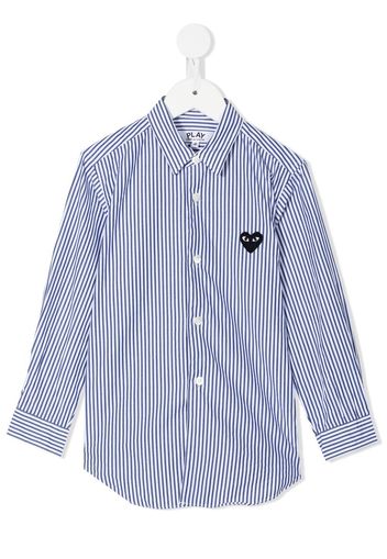 Comme Des Garçons Play Kids TEEN stripe-print shirt - Blue