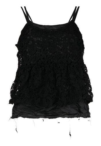 Comme Des Garçons Comme Des Garçons lace-detail layered top - Black