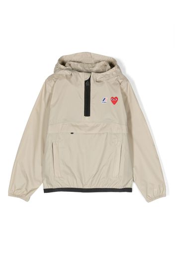 Comme Des Garçons Play Kids x K-Way Leon hooded rain jacket - Neutrals