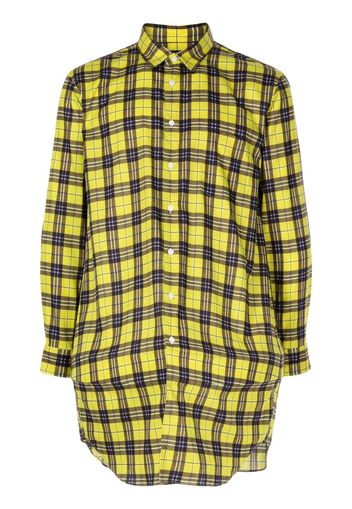 Comme Des Garçons Homme Plus checked long-sleeve cotton shirt - Yellow