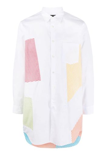 Comme Des Garçons striped panelled cotton shirt - White