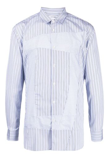 Comme Des Garçons Shirt panelled striped cotton shirt - Blue