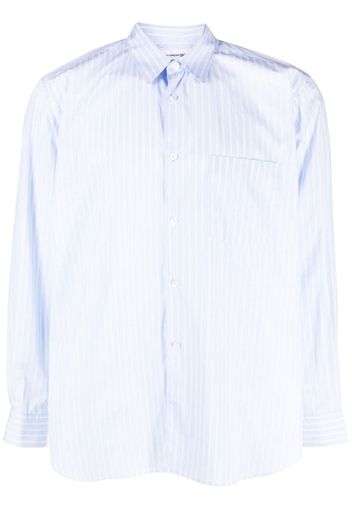 Comme Des Garçons Shirt chest-pocket striped cotton shirt - Blue