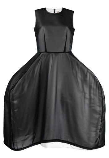 Comme Des Garçons voluminous-skirt sheer-overlay dress - Black