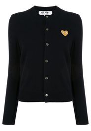 embroidered heart patch cardigan