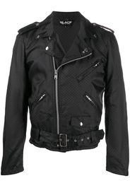 checkerboard biker jacket
