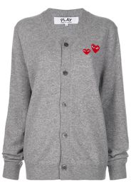 double heart-patch knit half-zip