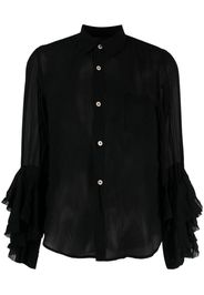 Comme Des Garçons Comme Des Garçons ruffle-detailed semi-sheer shirt - Black